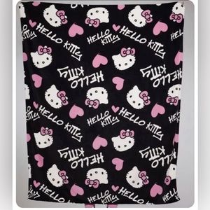 Forever 21 x Hello Kitty Print Black Throw-  50" W x 60" H